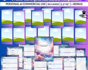 60 Editable Life Purpose Oracle Cards & Oracle Card Journal Canva Templates Commercial and Personal Use DIY Career Oracle Spiritual Tarot