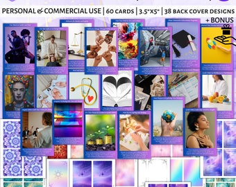 60 Editable Life Purpose Career Guidance Oracle Cards with Photos Canva Templates Commercial & Personal Use DIY Job Career Oracle Deck