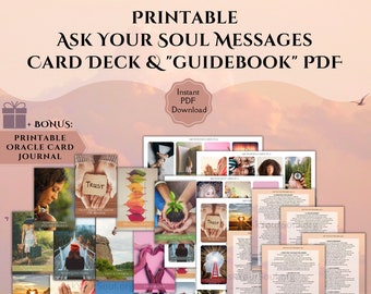 PRINTABLE Ask Your Soul Message Cards | Oracle Card Deck | Messages from Universe | Higher-self Message Cards | Digital Oracle Cards |  LOA