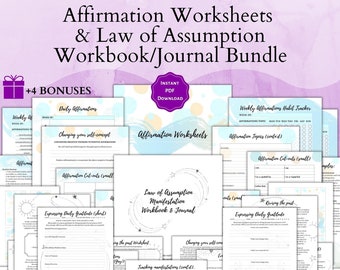 PRINTABLE Law of Assumption Workbook & Journal and Affirmation Worksheets Bundle Tracker Manifestation Journal LOA Neville Goddard