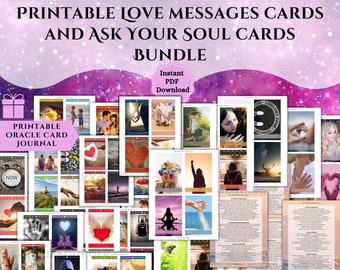 PRINTABLE Love Message and Ask Your Soul Cards (LARGE) Bundle | Love Oracle Card Deck | Twin-Flame Messages | Soul Message Oracle Cards pdf