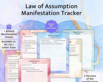PRINTABLE Law of Assumption Manifestation Tracker |Marble Manifestation Journal | Neville Goddard | Manifestation Checks | Law of Attraction