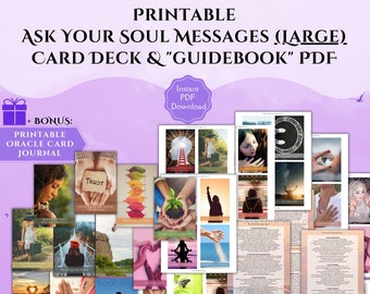 PRINTABLE Ask Your Soul Message Cards (Large) Oracle Card Deck Messages from Universe Higher-self Message Cards PDF Oracle Cards Spiritual