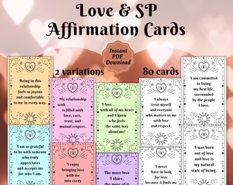 PRINTABLE Love and Specific Person Affirmation Cards | SP Affirmations | Manifestation Cards | Positive Affirmations | LOA | Spirituality