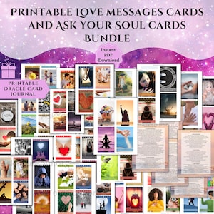 PRINTABLE Love Message and Ask Your Soul Cards (LARGE) Bundle | Love Oracle Card Deck | Twin-Flame Messages | Soul Message Oracle Cards pdf