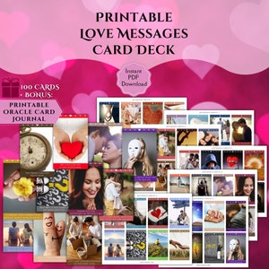 Cartes d'amour à imprimer | Jeu de cartes Oracle Love | Messages à flamme jumelle de votre personne | Cartes SP Message d'amour | Cartes numériques Oracle