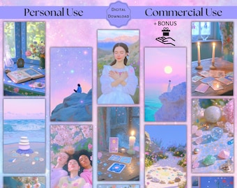 AI Spiritual Images: Meditation, Tarot, New Age Clipart (PNG JPG) Commercial Use