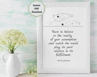 Neville Goddard PRINTABLE Wall Art | Manifestation Quote Poster | inspirational Quote | Positive Quote Printable | Neville Goddard Gift