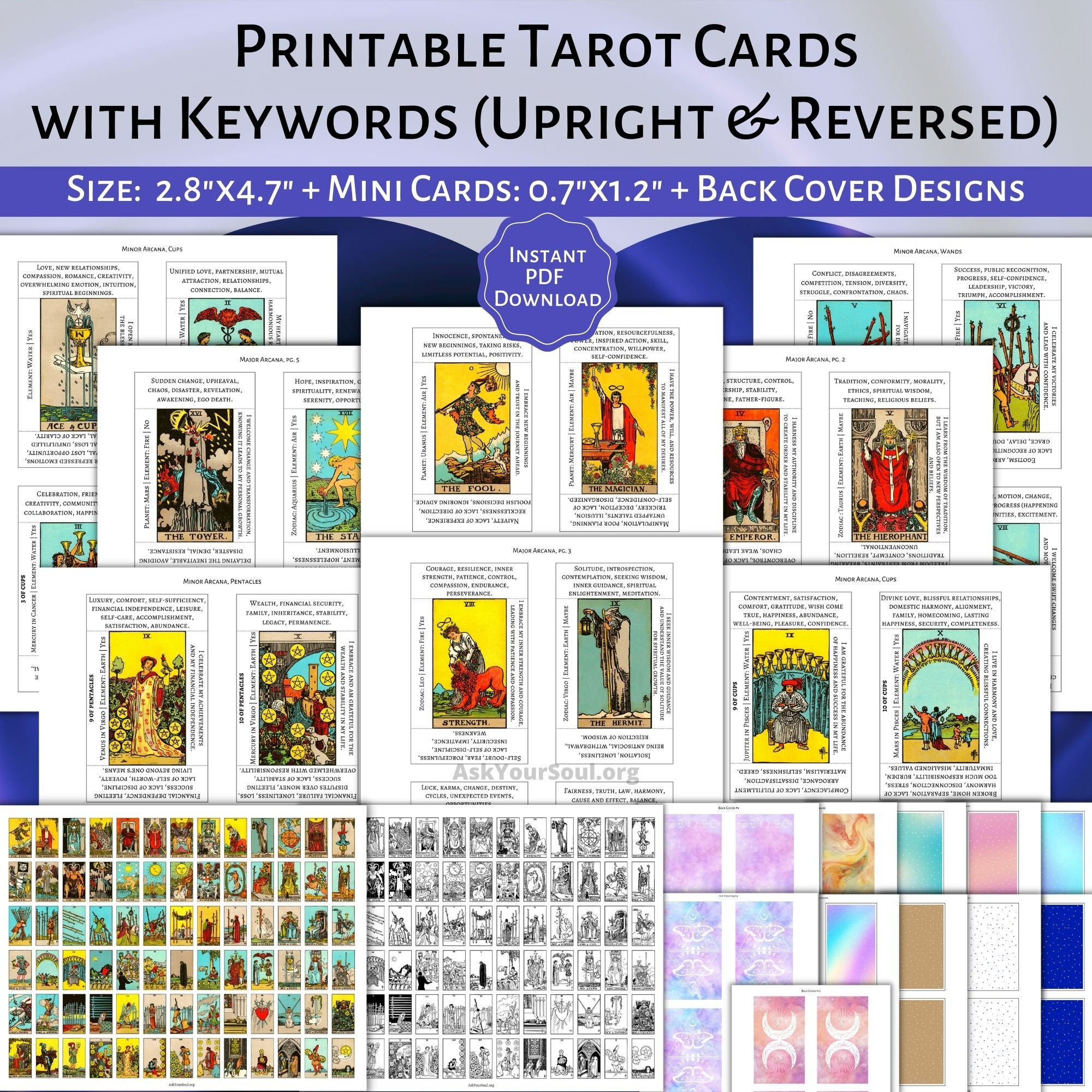 Tarot Cards With Added Key Word Meanings. Easy to Learn Tarot -  Canada