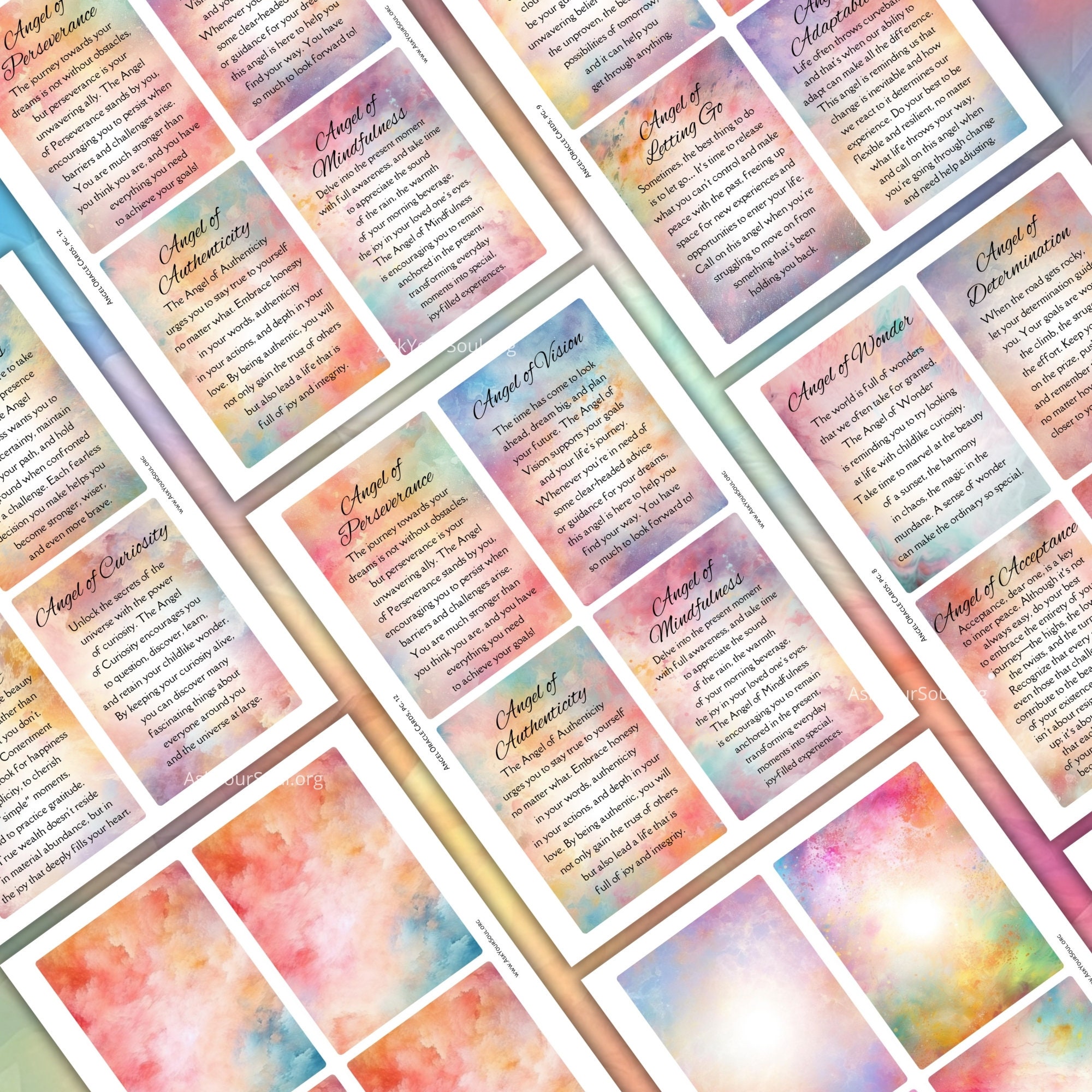PRINTABLE Oracle Card Bundle: Love, Angel, Zodiac, Timing