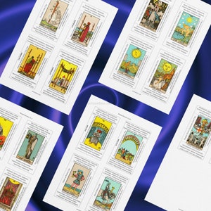 PRINTABLE Rider-waite Tarot Cards With Keywords PDF Upright and ...