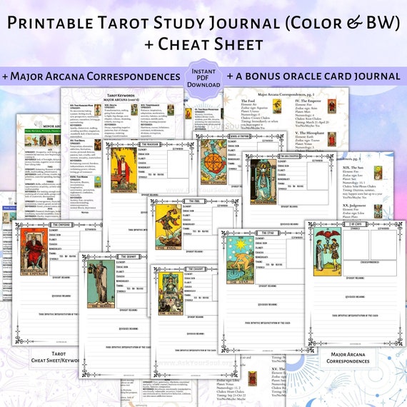 Printable Daily Tarot Journal, 3 Card Spread Tarot Diary, Tarot Pull Sheet,  Card Reading Planner Inserts for Divination and Witches 