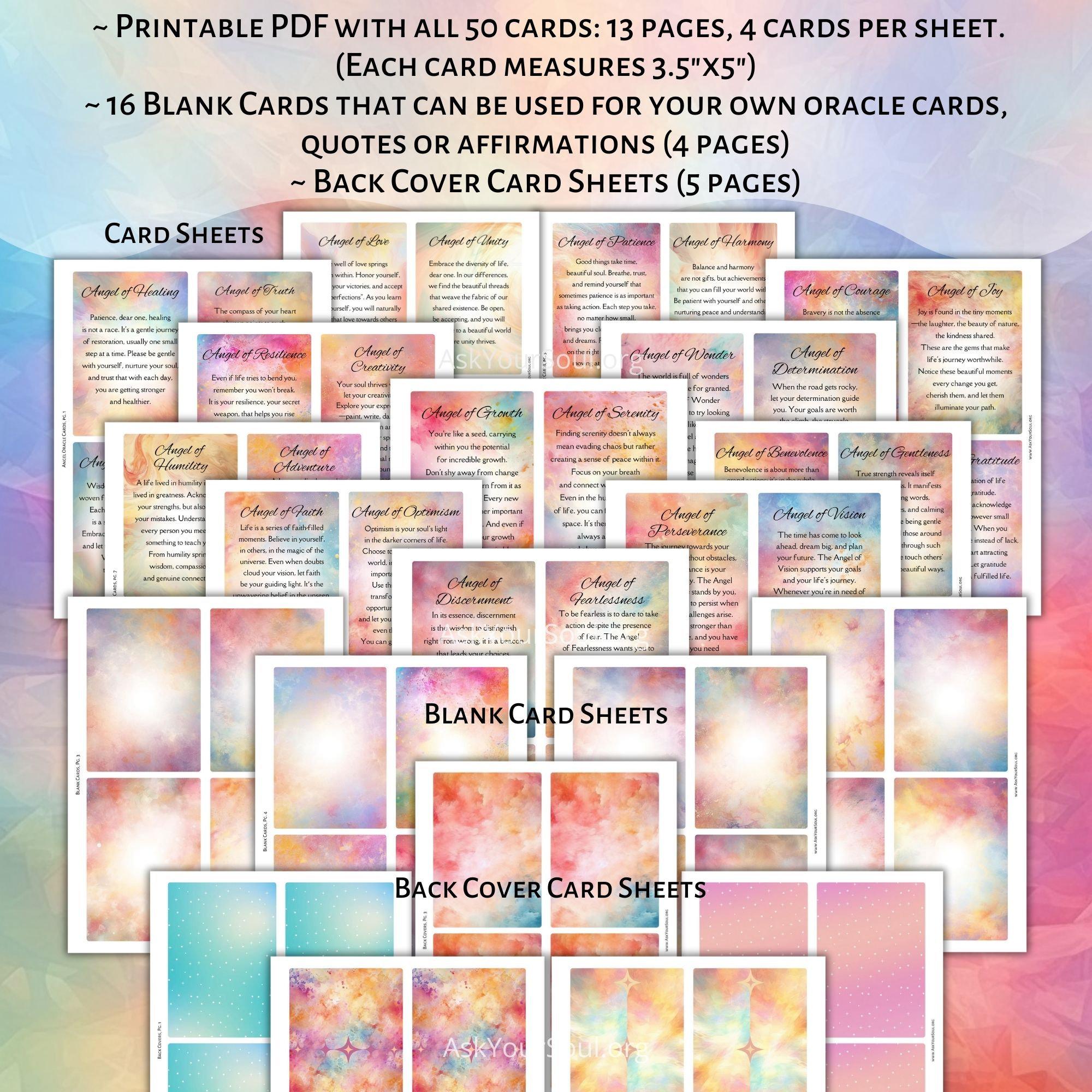 50 PRINTABLE Angel Oracle Cards Personal Use Colorful Spiritual Guidance Messages Supportive Encouraging Cards PDF Blank Oracle Cards - Etsy 50-printable-angel-oracle-cards-personal-use-colorful-spiritual-guidance-messages-supportive-encouraging-cards-pdf-blank-oracle-cards-etsy