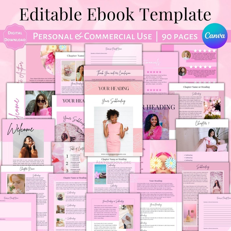 Editable Books Editable Ebook Canva Template Commercial & Personal Use Life Coach ...