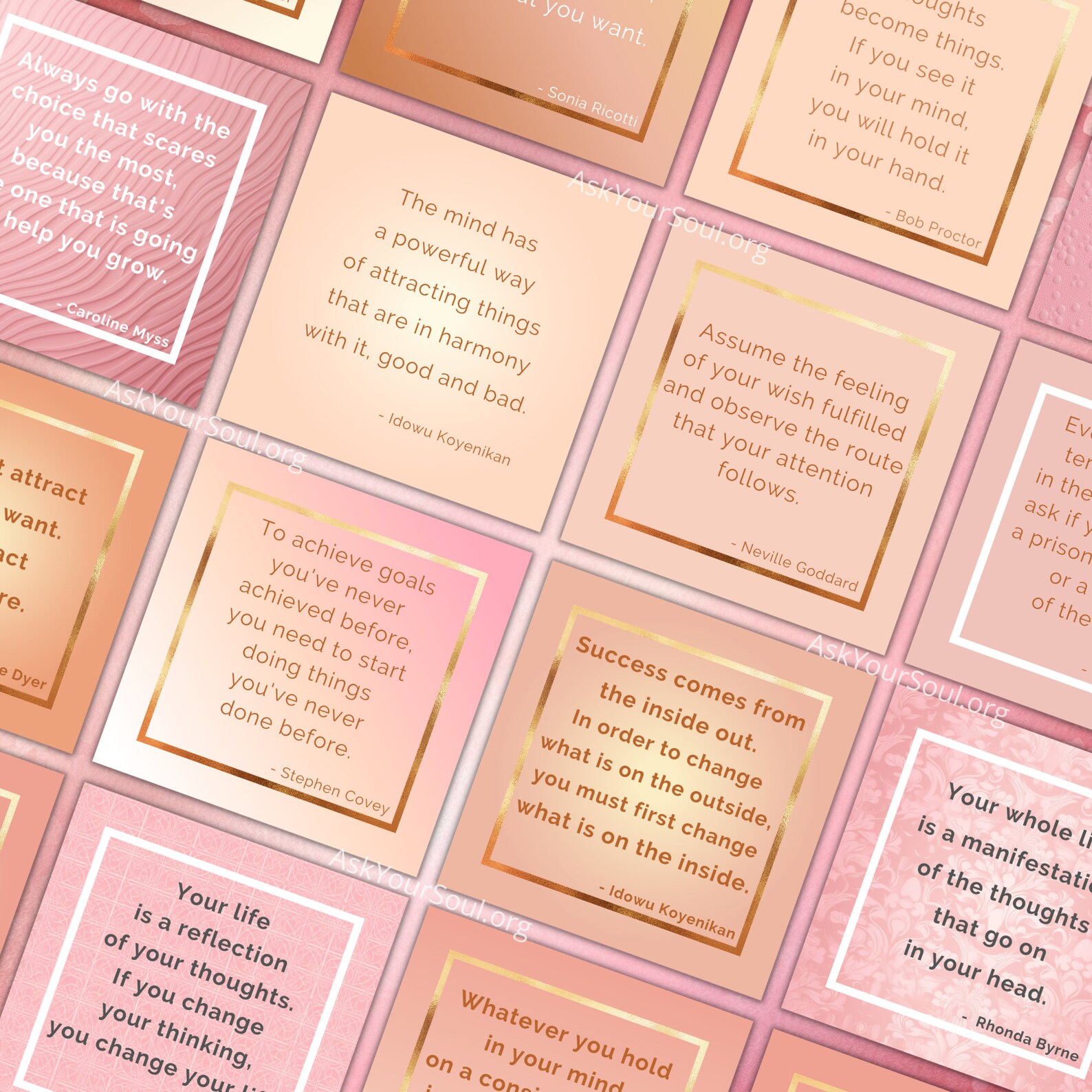 50 PRINTABLE Manifesting Quote Cards Personal Use Square Minimalist ...