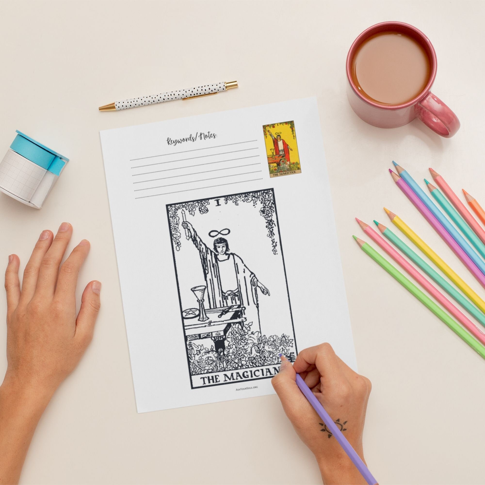 PRINTABLE Rider-waite Tarot Coloring Journal | Adult Coloring Book ...