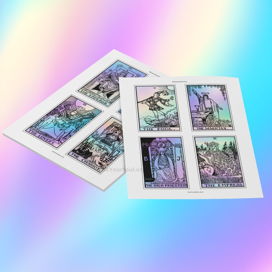 PRINTABLE Rider-waite Tarot Cards holographic Background - Etsy