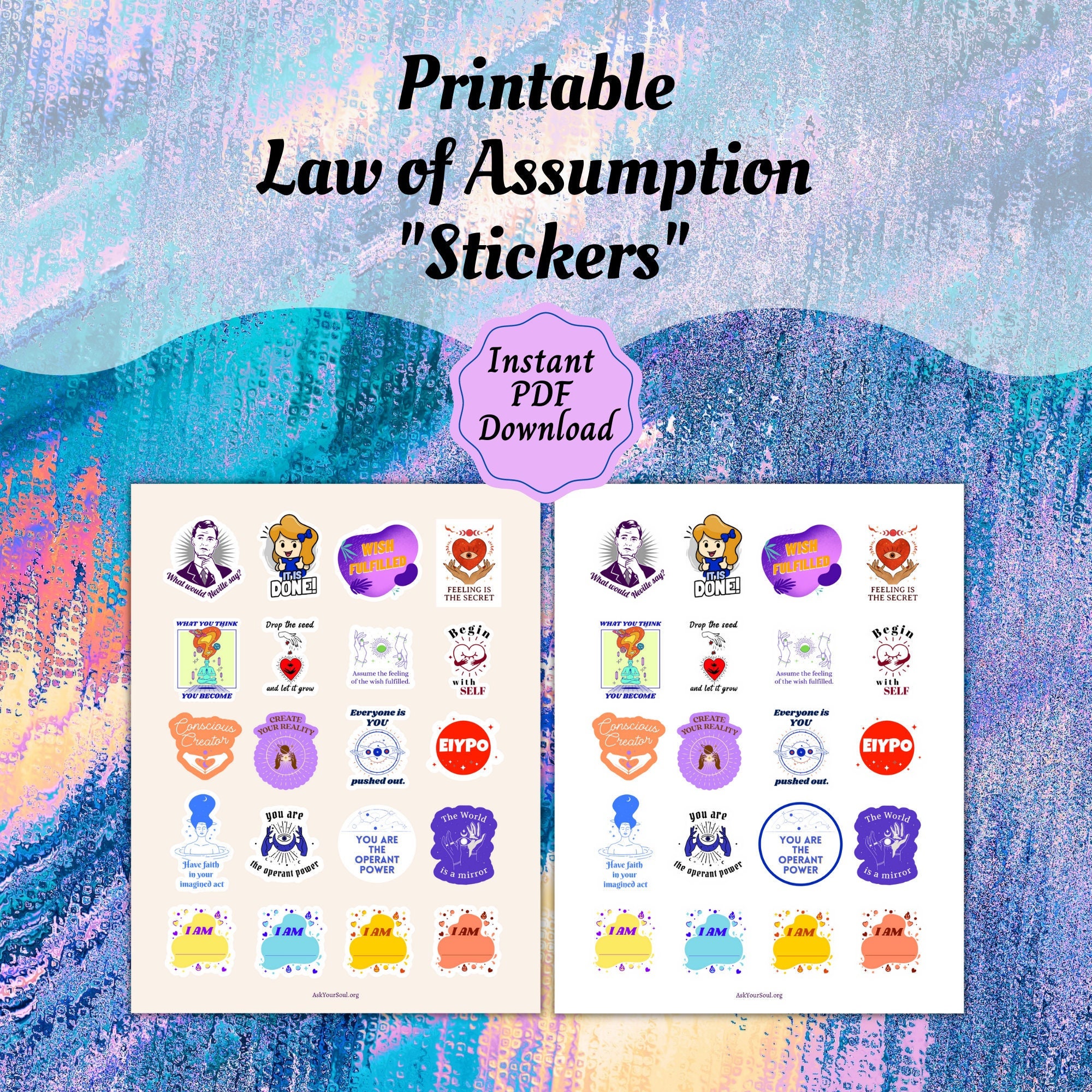 PRINTABLE Law of Assumption Stickers | Neville Goddard Stickers | Printable Manifestation Stickers | LOA | Spirituality Stickers