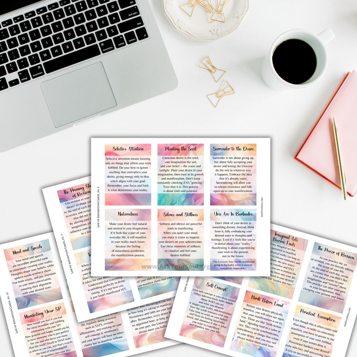 PRINTABLE Law of Assumption Cards Colorful Neville Goddard ...