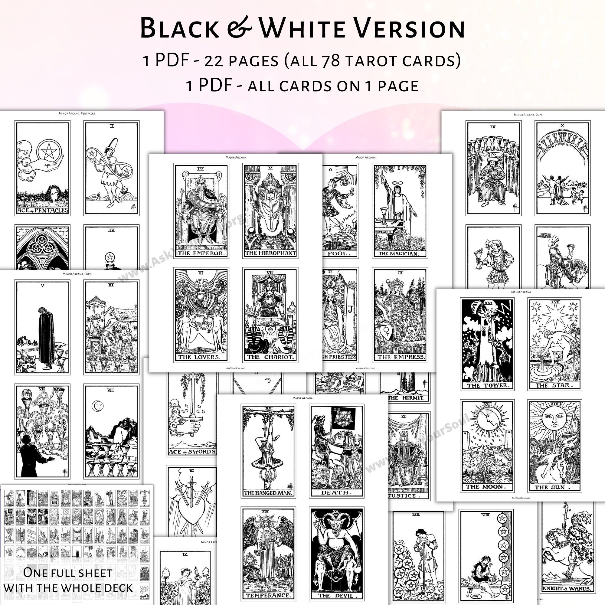 PRINTABLE Tarot &amp; Oracle Card Journal RWS Tarot Cards Daily, Weekly ...