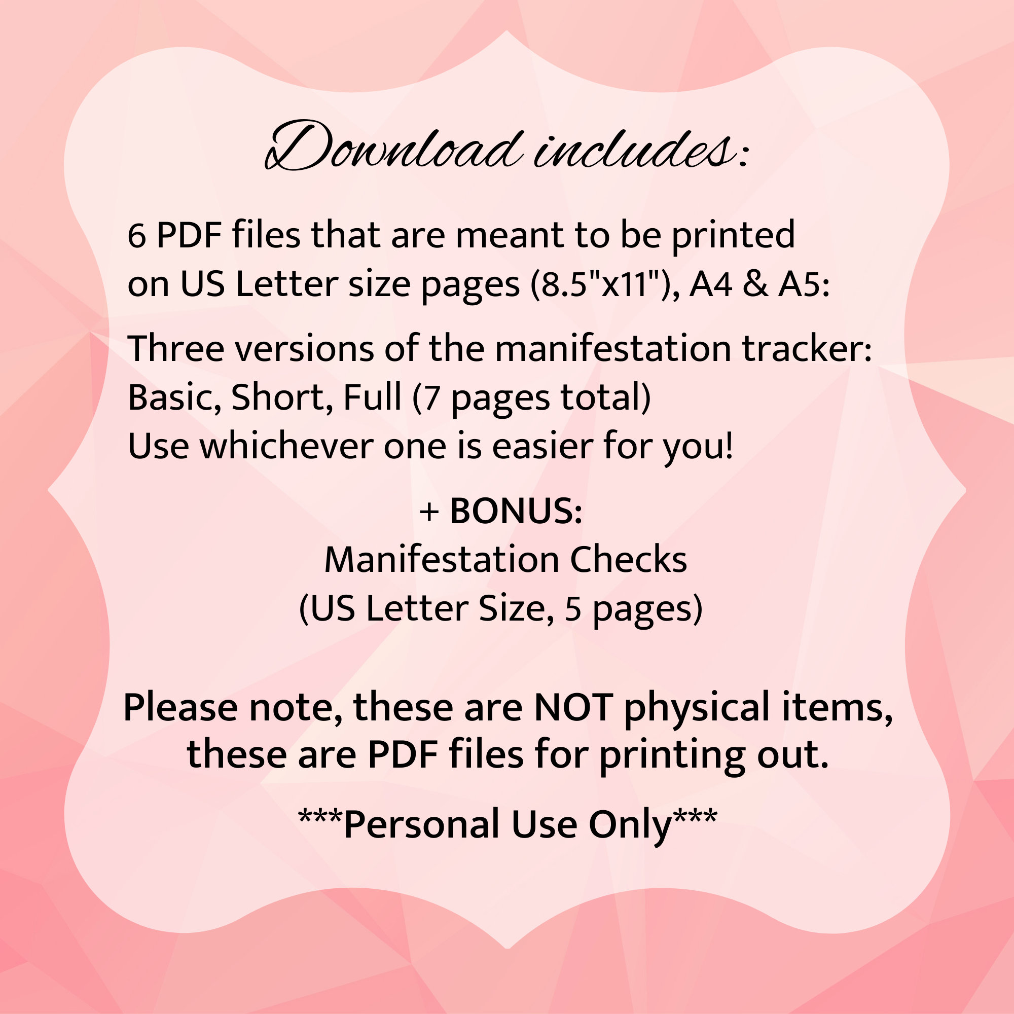 PRINTABLE Law of Assumption Manifestation Tracker | Manifestation ...