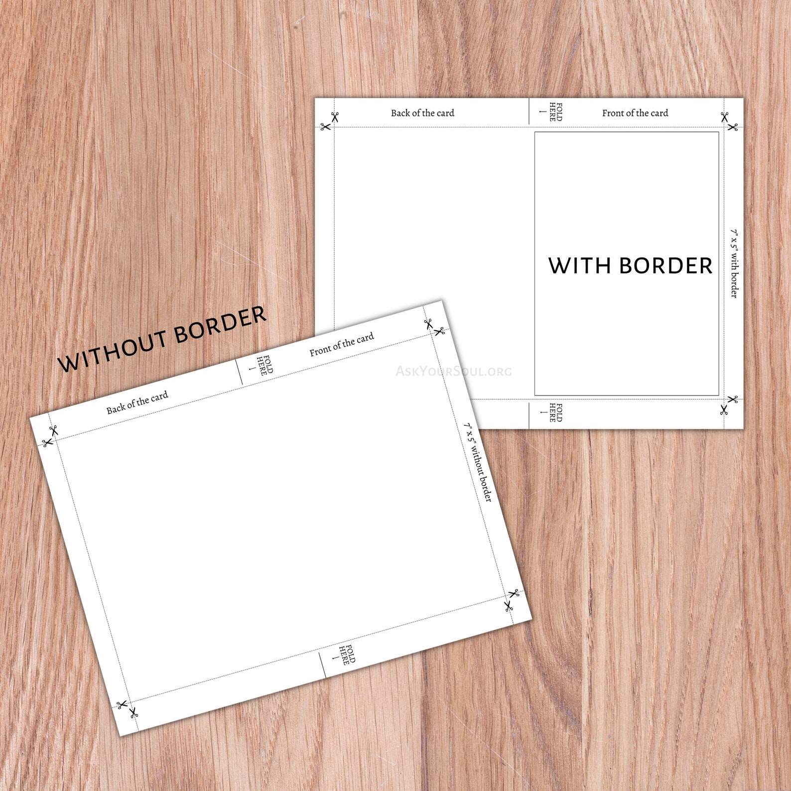 Editable Card Templates 7x5 and 6x4 vertical, Border &amp; No Border ...
