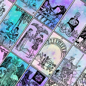 Beperkte commerciële licentie voor JPG's Galaxy-tarotkaarten Rider-Waite-tarotdeck Email Tarot Oracle-clientgegevens Niet-bewerkbaar uniek kaartspel