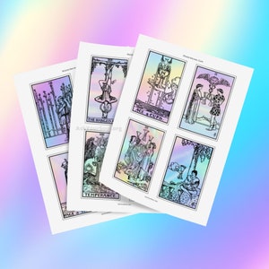 PRINTABLE Rider-waite Tarot Cards holographic Background - Etsy
