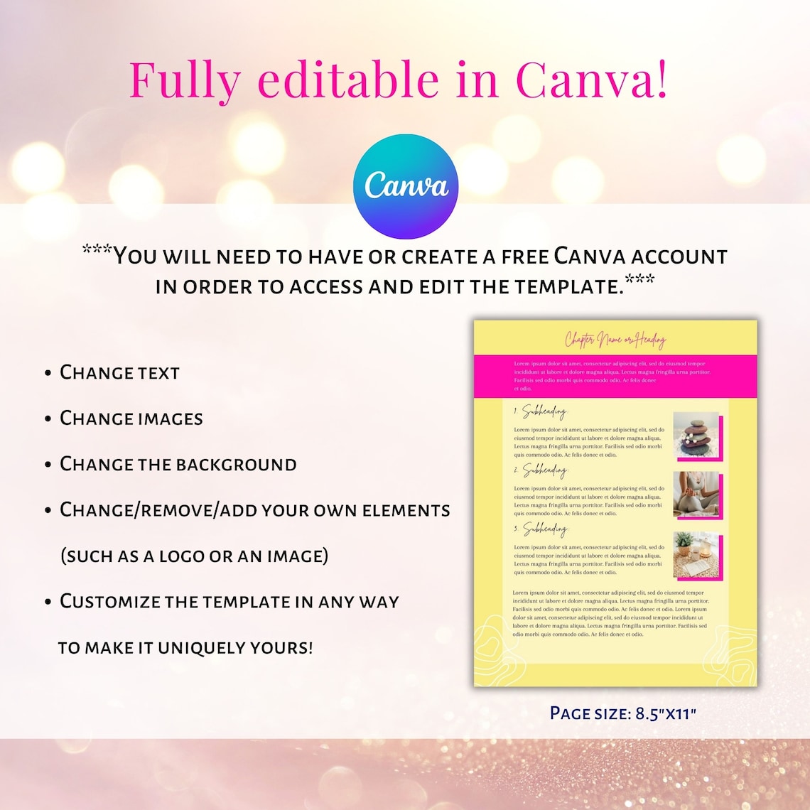 Editable Ebook 100 Pages Canva Template Commercial Personal Use Life ...