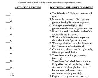 Article of Faith, Official Declarations 1 & 2 Handouts Only