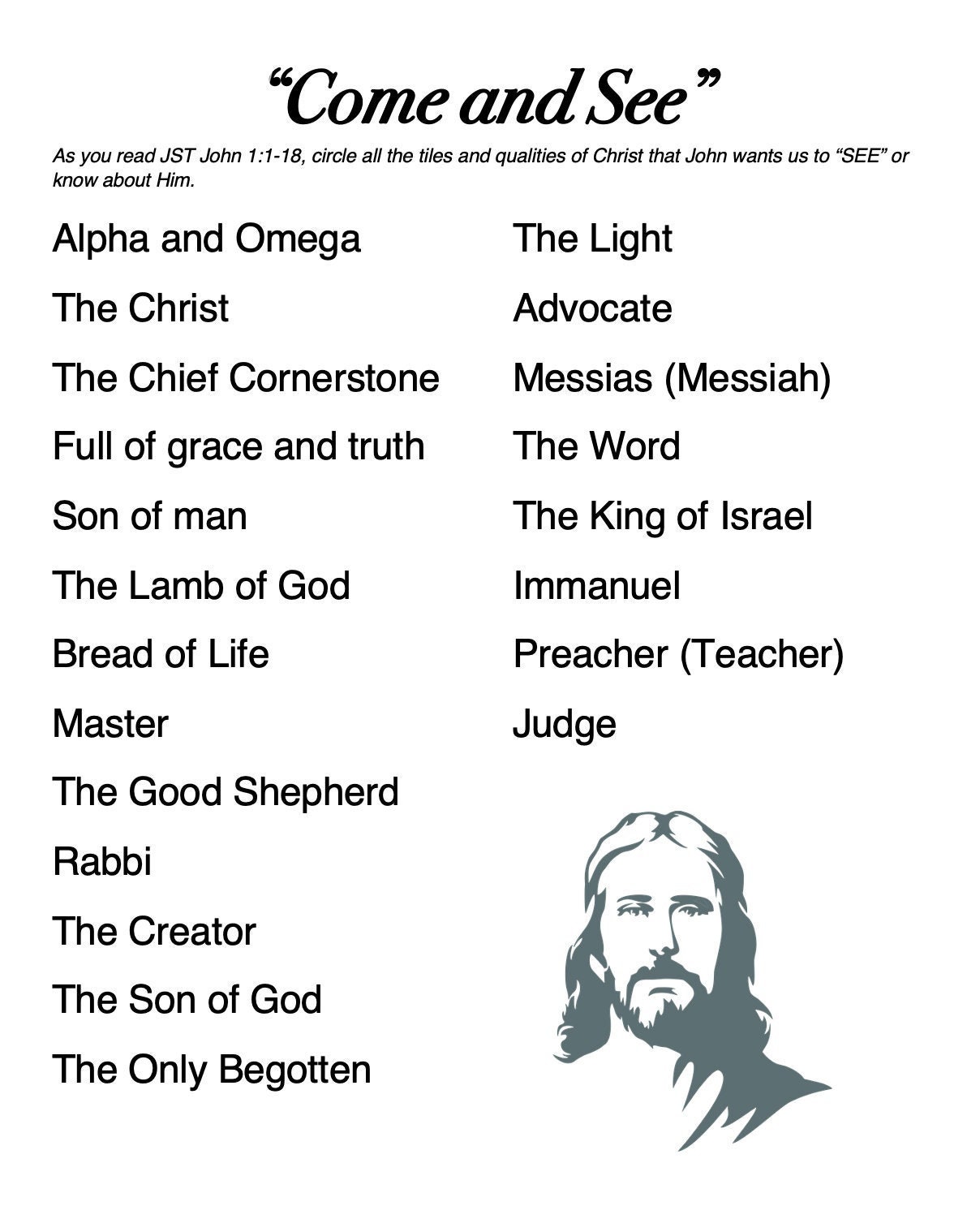 John 1 Handouts - Etsy