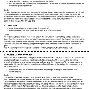 Enos, Jarom, Omni, Words of Mormon Slides Handouts zdjęcie 2