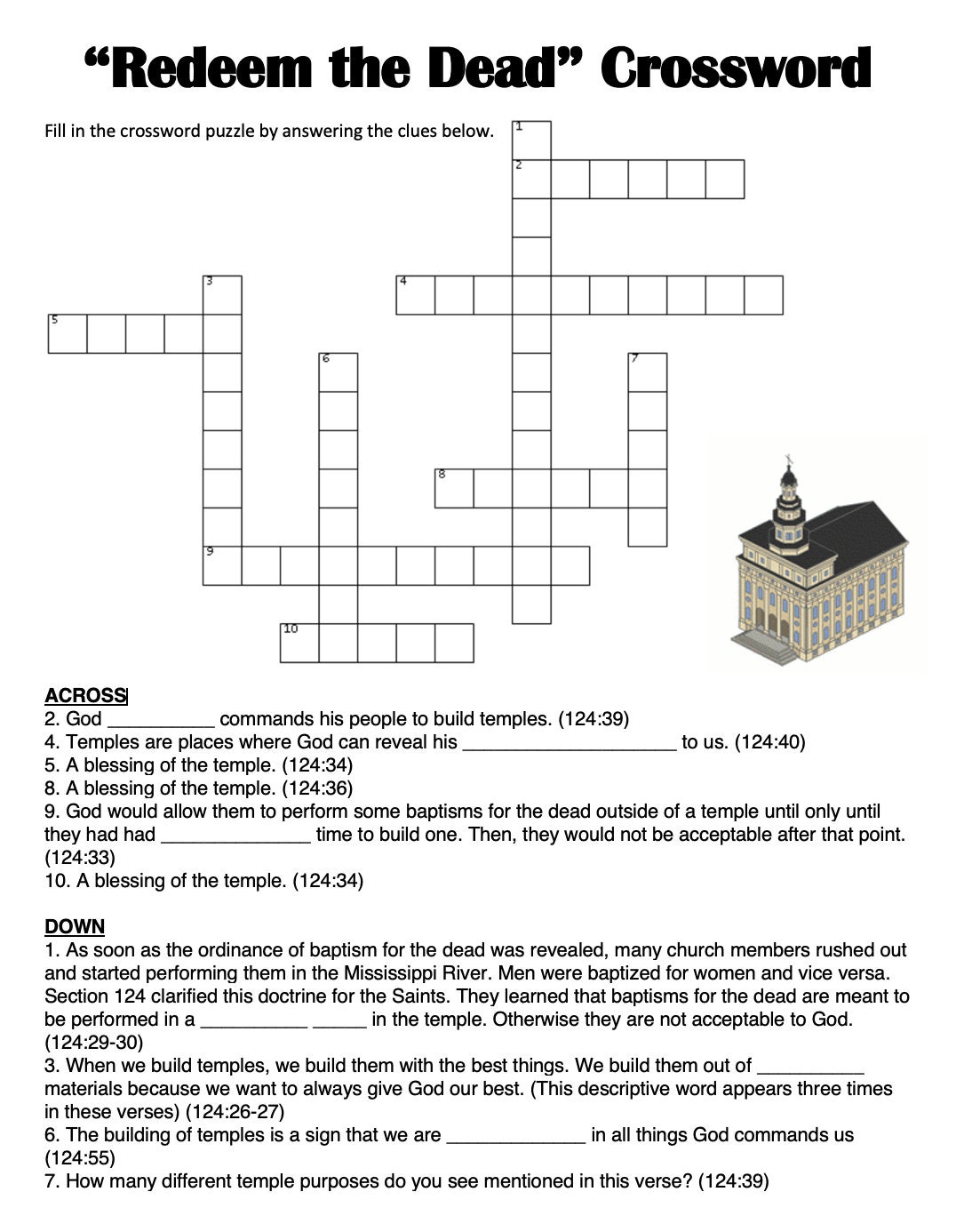 Doctrine and Covenants 124 Slides Handouts - Etsy