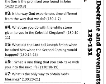 Doctrine & Covenants 129-132 Handouts Only
