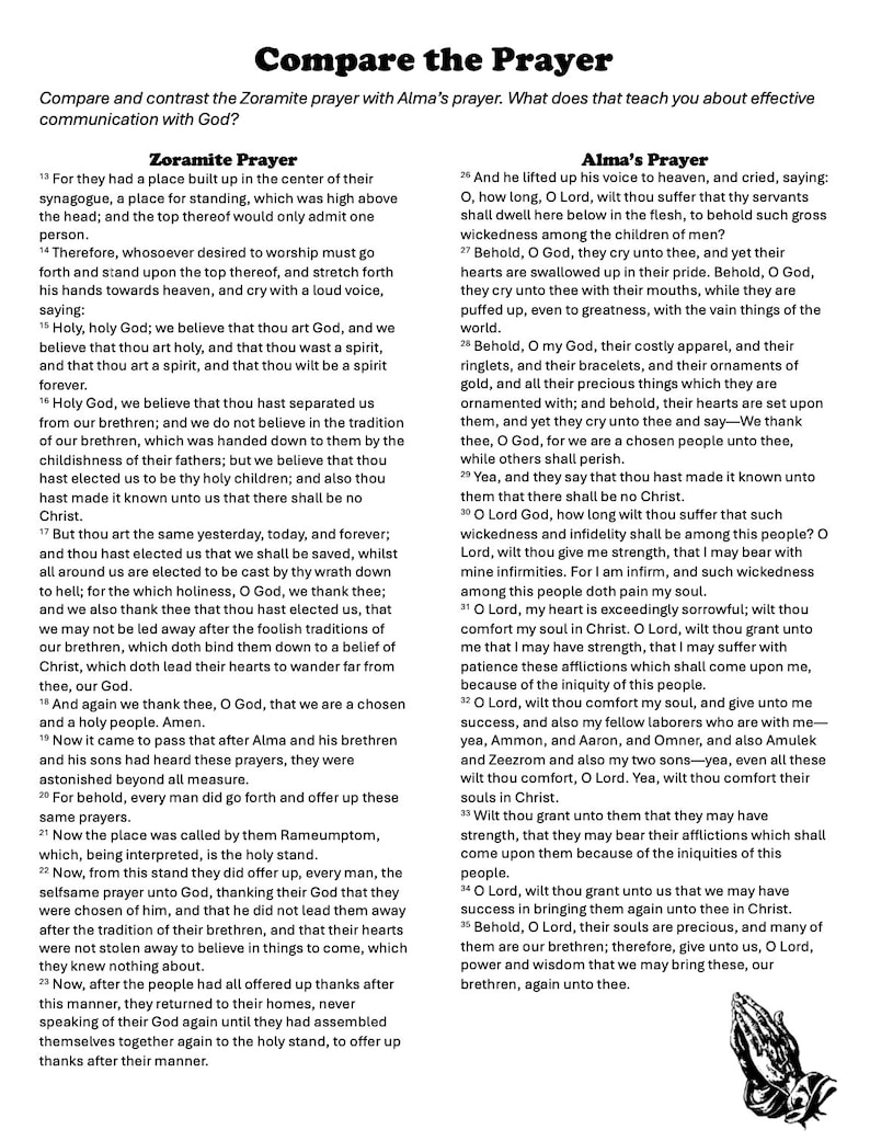 Alma 30-31 Handouts - Etsy