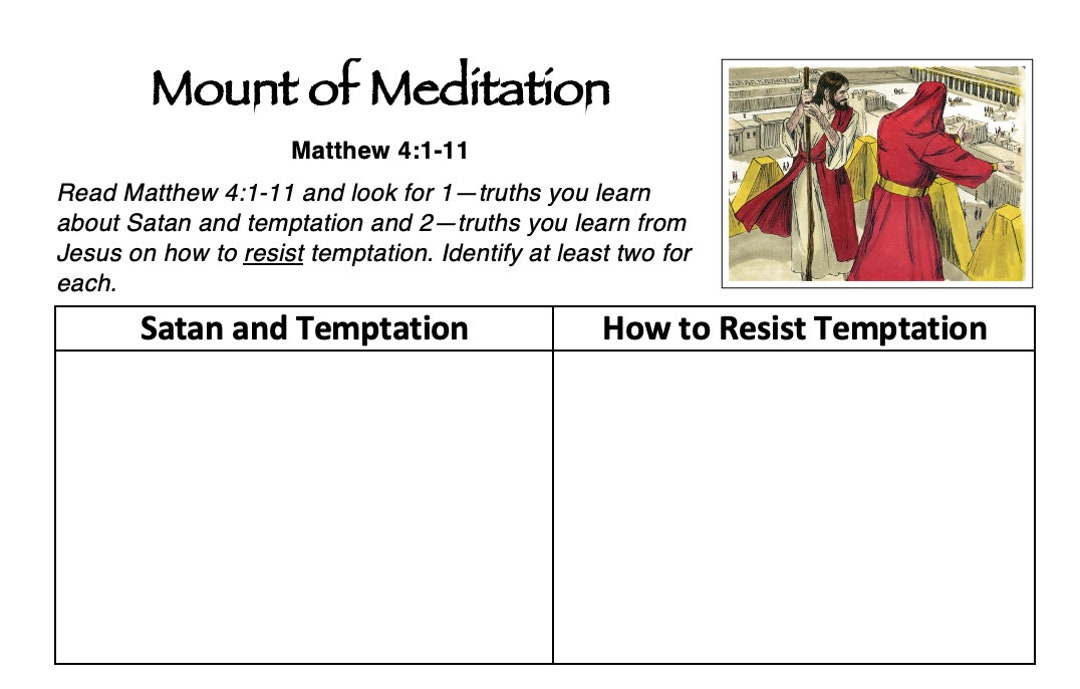 Matthew 4, Luke 4-5 Handouts - Etsy