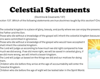 Doctrine & Covenants 137-138 Handouts Only