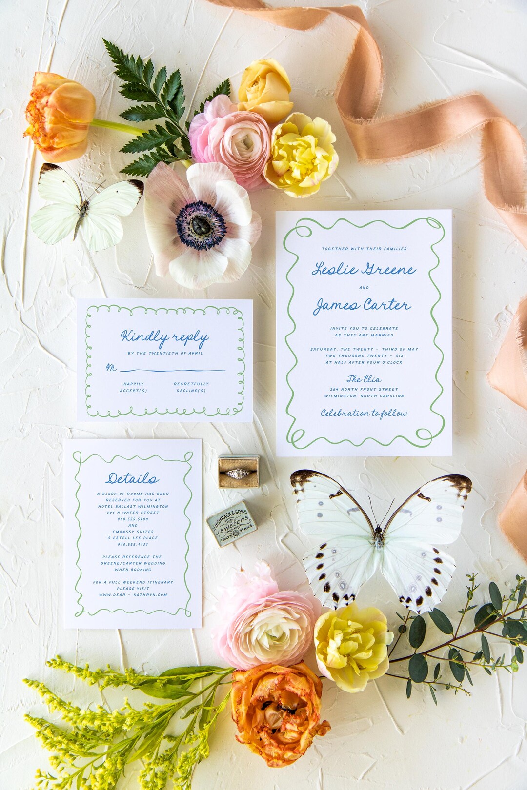 Whimsical Border Invitation Set, Editable Templett Wedding Invitation ...