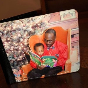 Monedero de hombre personalizado negro / regalo del día del padre / regalo de cumpleaños de los hombres