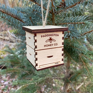 Miniature Beehive Ornament, personalized with your name