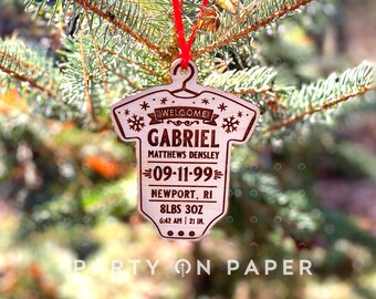 Personalized Baby Birth Announcement Ornament, tree decor