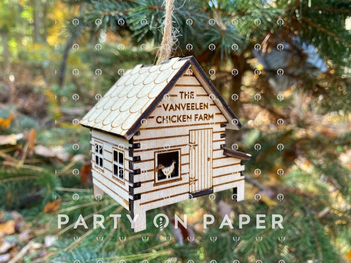 Personalized Chicken Coop Ornament Customize Name Etsy