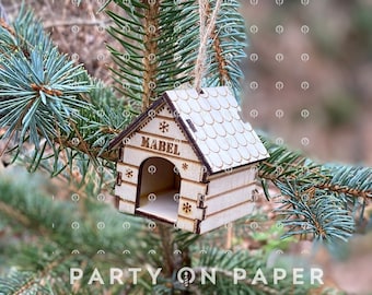 Dog house ornament, personalized