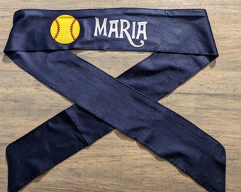 Personalized SOFTBALL Name Your Color Cotton Sport TIEBACK Headband