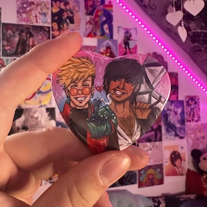 Trigun Stampede Vash and Wolfwood Heart Pin