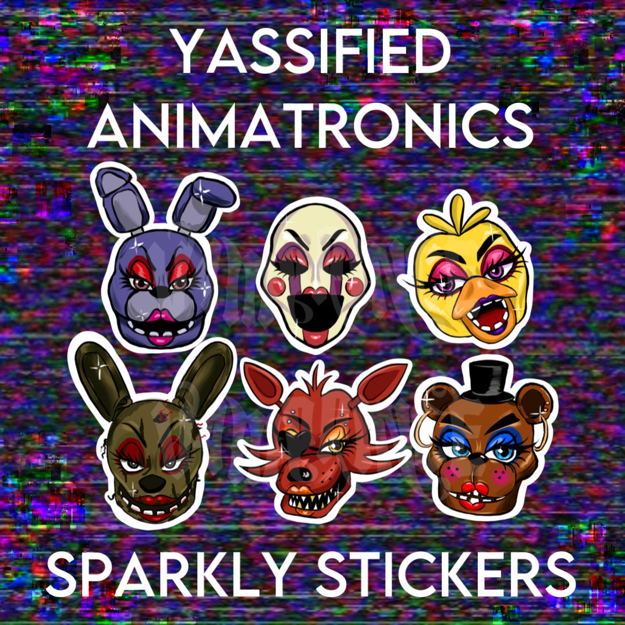 FNAF 2 Withered Animatronic Sticker Pack Sticker for Sale by RodaAnimation