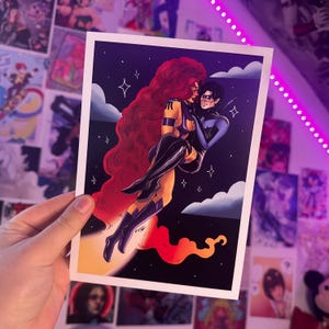 Nightwing x Starfire A5 print
