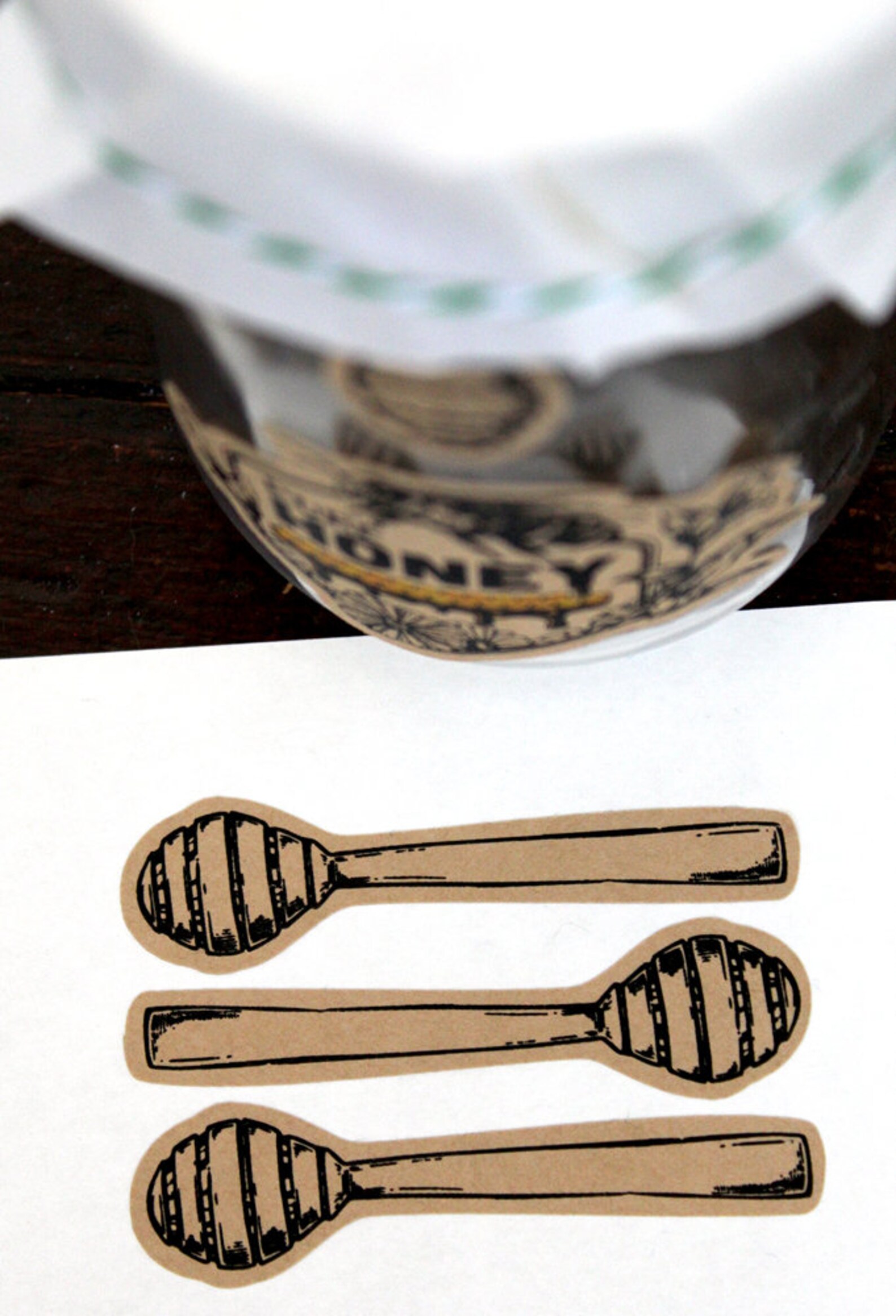 Honey Dipper Tamper Proof Seal Kraft Paper Honey Stickers Etsy