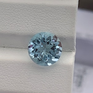 Natural Aquamarine Round 9x9x5.2MM 2.10CT Cut Stones  *  *Sky blue Color & Quality Gemstone*For Jewelry *#1