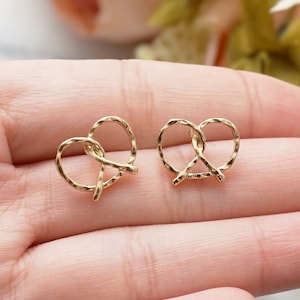 Gold Pretzel Earrings, Dainty Foodie Earrings, Auntie Anne's Wetzel Pretzels Earrings Oktoberfest image 1